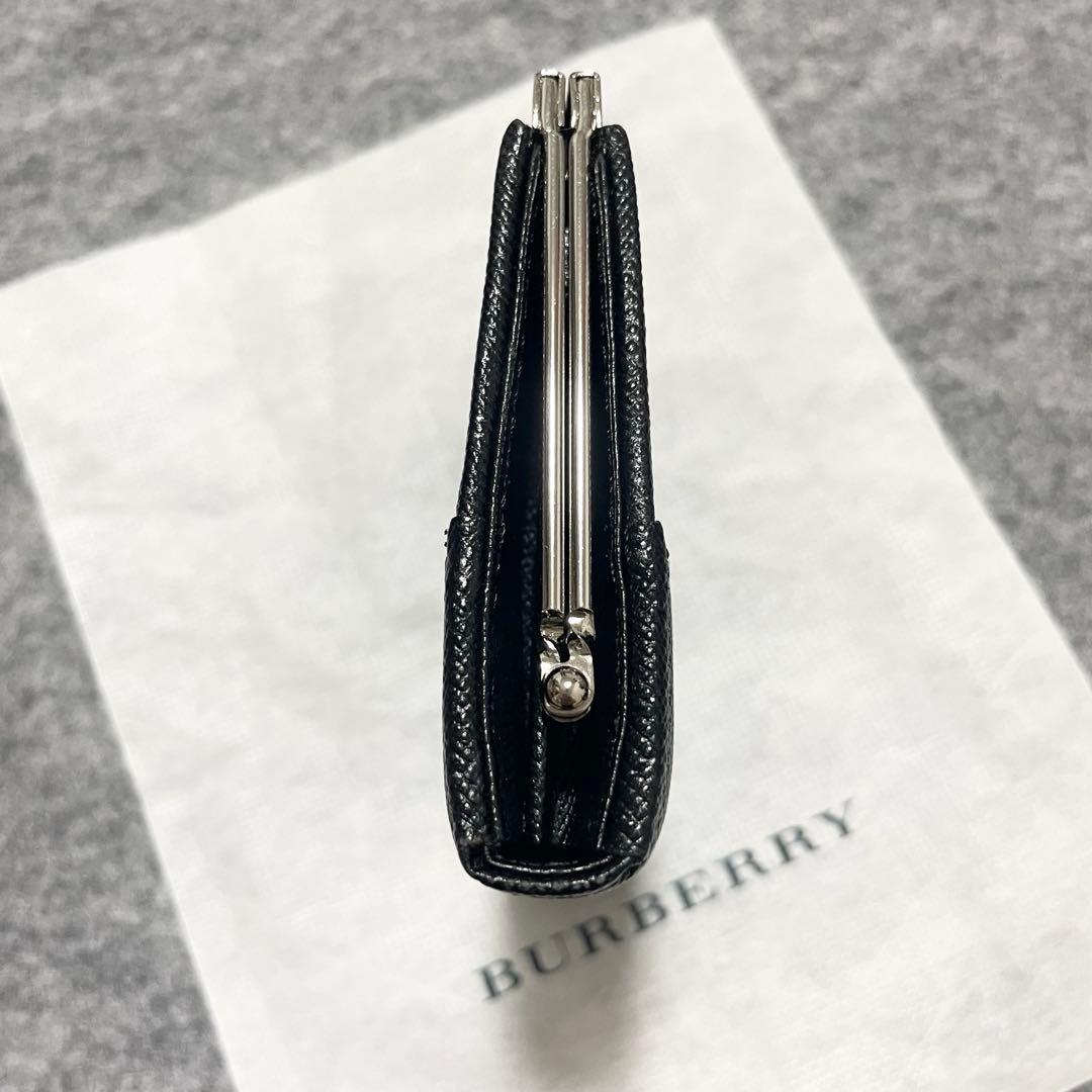 【未使用級】　バーバリー　ケース　小銭入れ　がま口　ノバチェック　ブラック