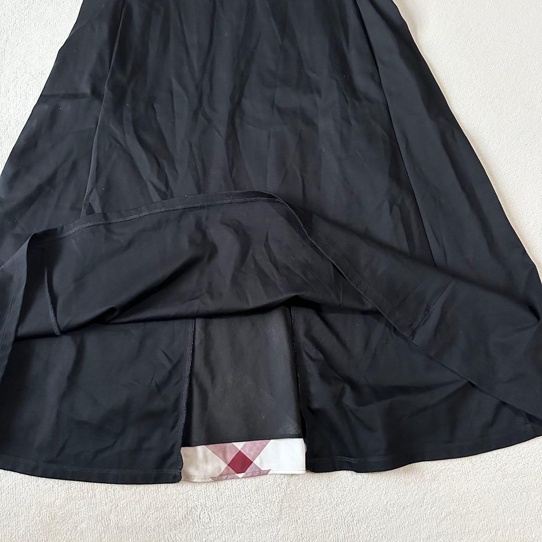 極美品 ブルーレーベルクレストブリッジ 半袖 ロングワンピース CBチェック Ｓ