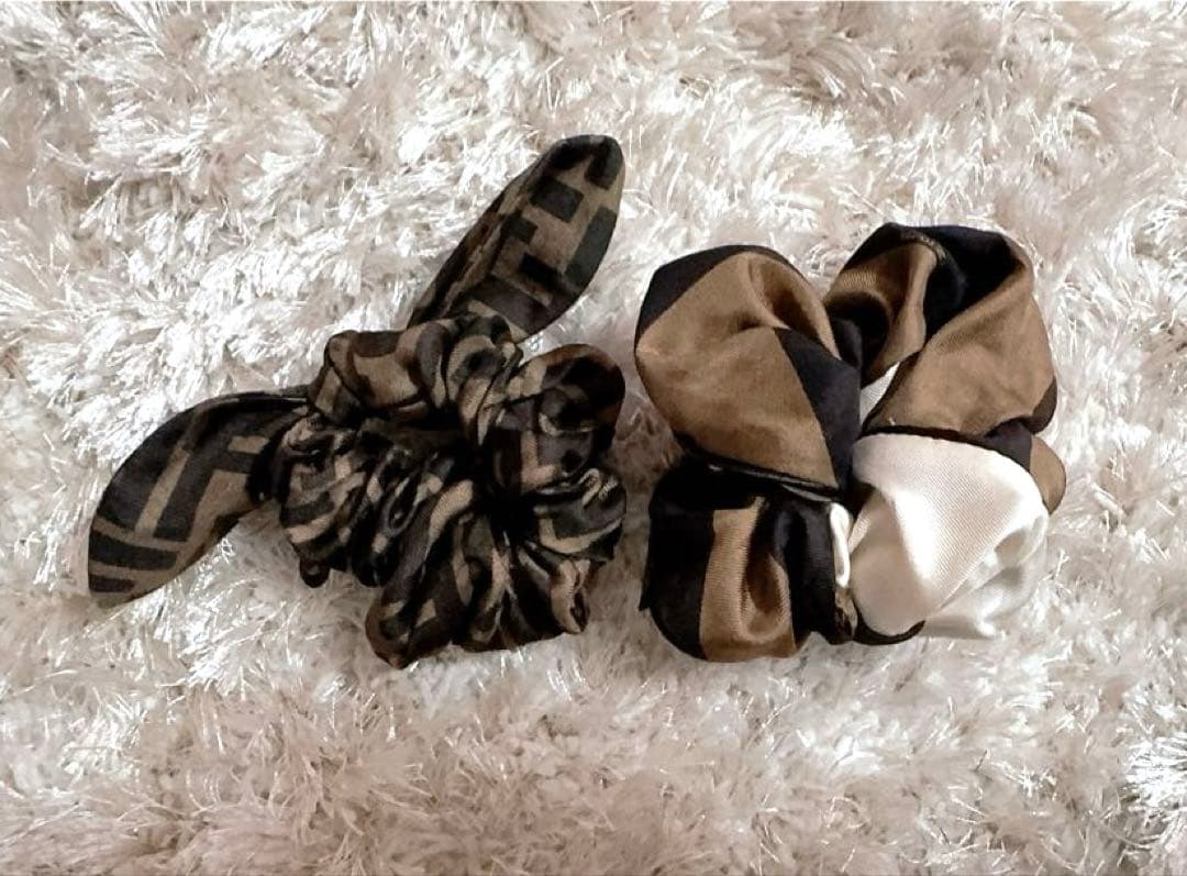 FENDI☆【美品】リボン付きシュシュ FF柄のみ単品