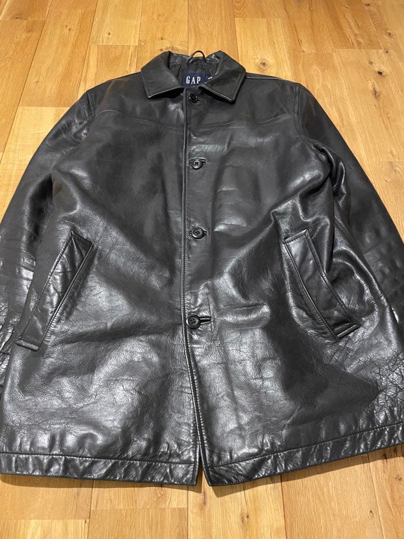 OLD GAP CAR COAT 訳アリ　本革　カーコート　ギャップ　レザー