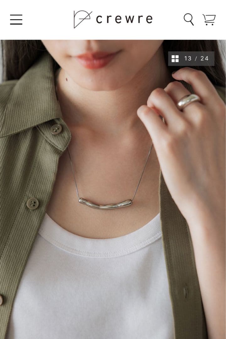 crewre クルーレ　ウェイビーアジャスタブルネックレス　シルバー