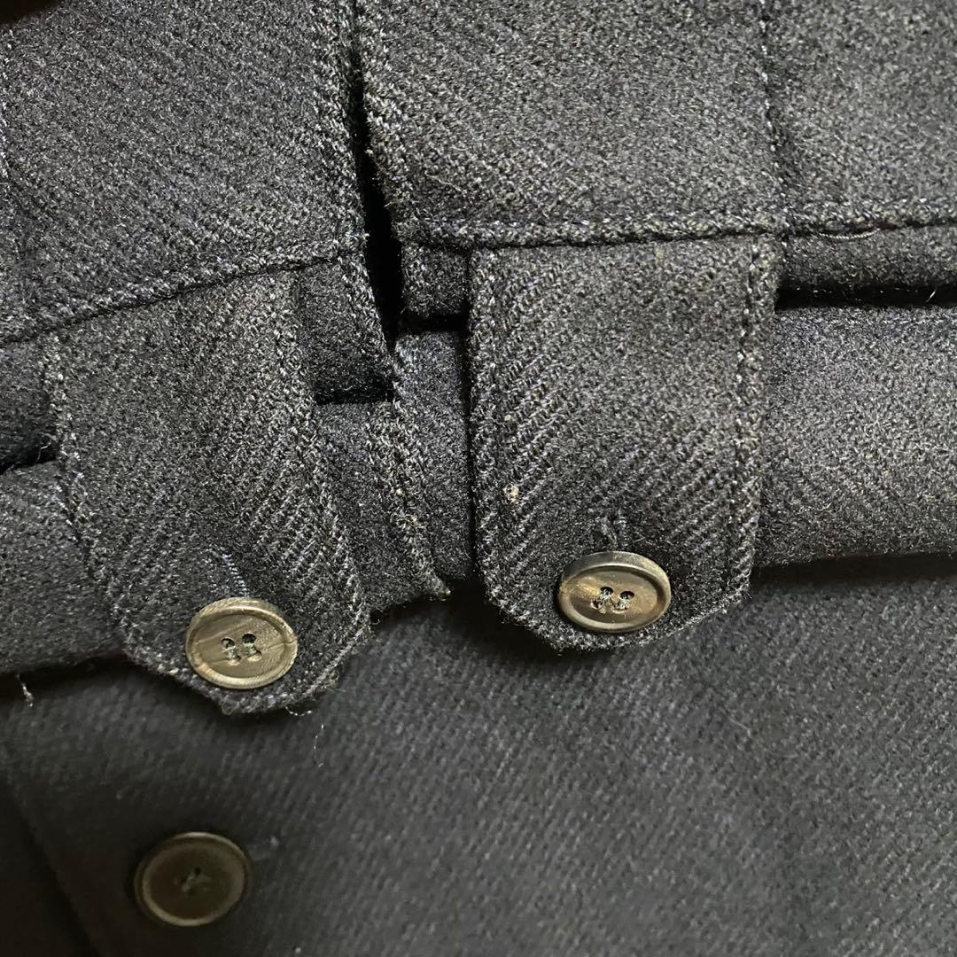 アーカイブ　ステファンシュナイダー　スタンドカラー　コート　ウール　ネイビー