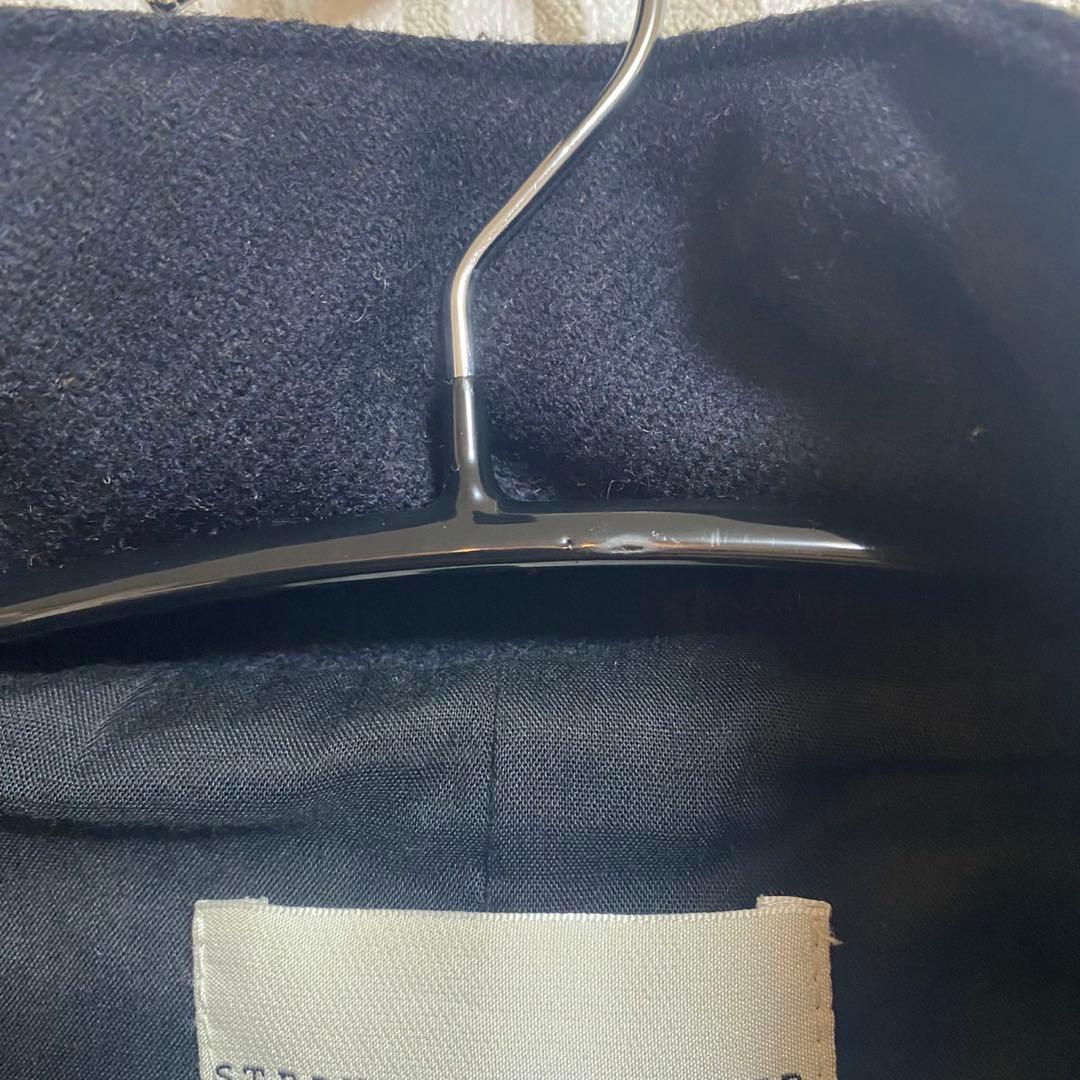 アーカイブ　ステファンシュナイダー　スタンドカラー　コート　ウール　ネイビー