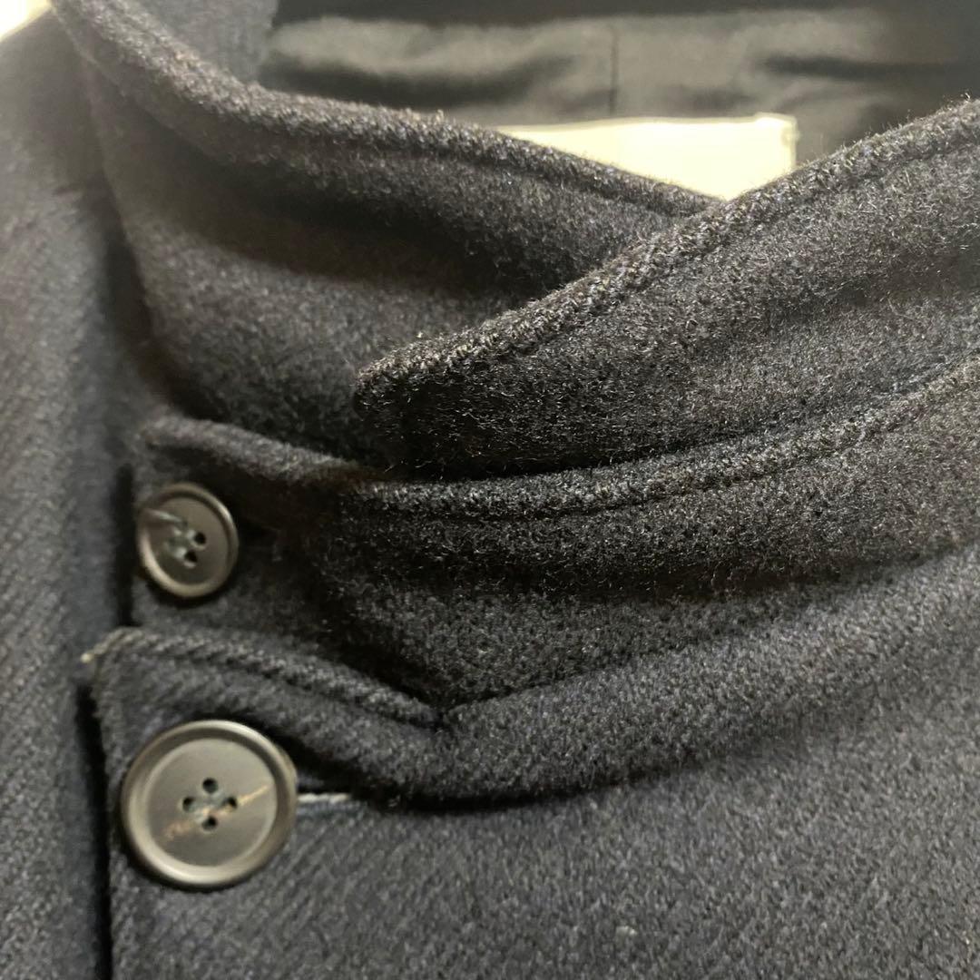 アーカイブ　ステファンシュナイダー　スタンドカラー　コート　ウール　ネイビー