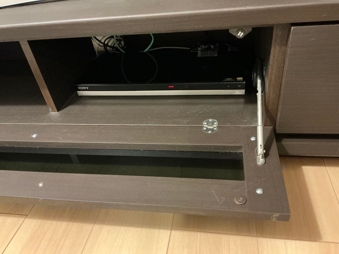 ニトリ　ダークブラウン 木製 テレビ台 引き出し付き