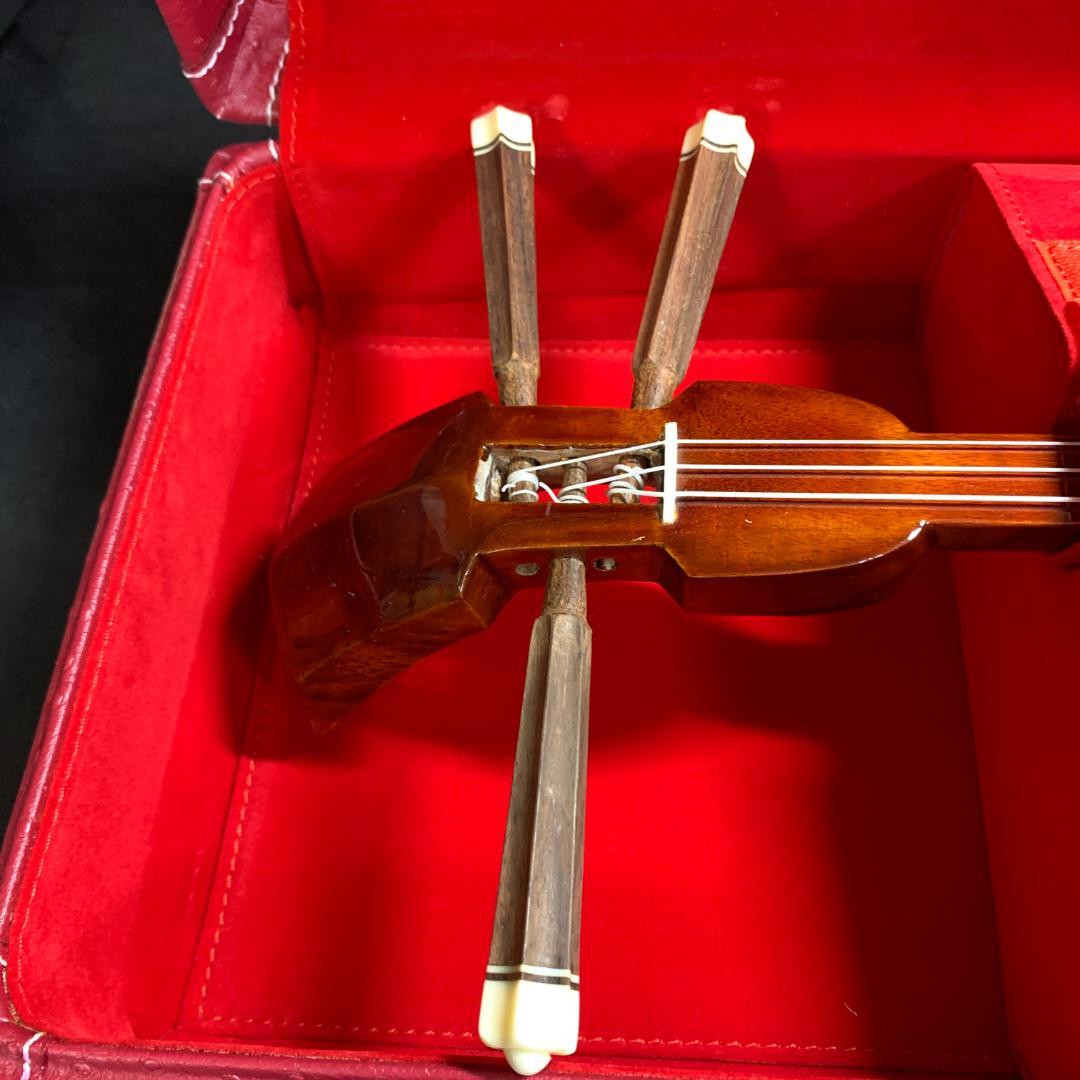 三味線 蛇皮線 木製 赤いケース付き