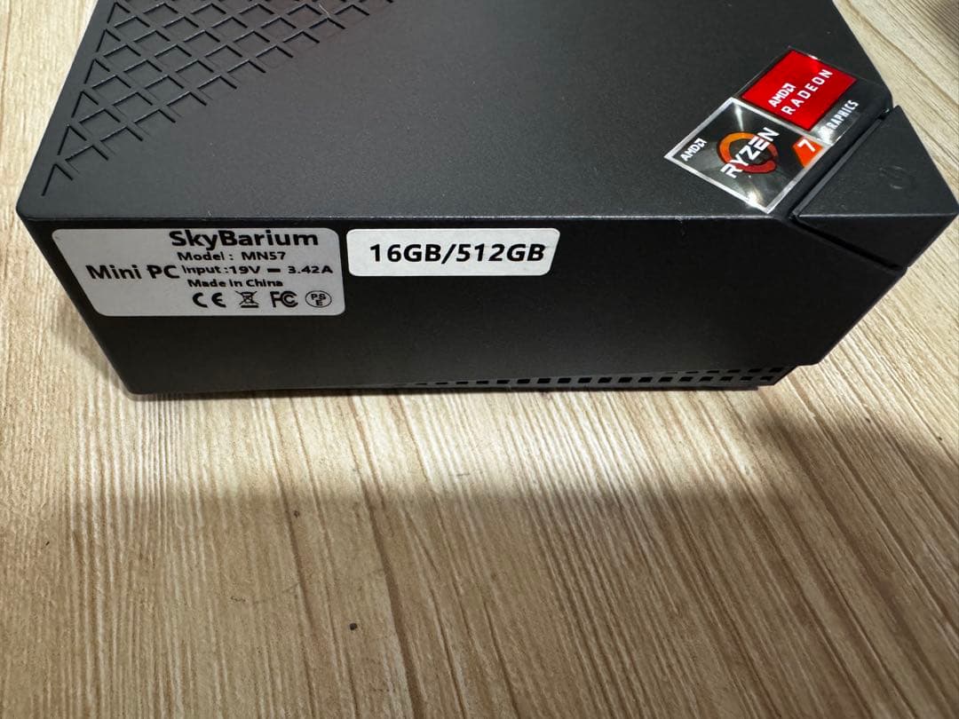 Ryzen7高性能ミニPC 16GB/512GB