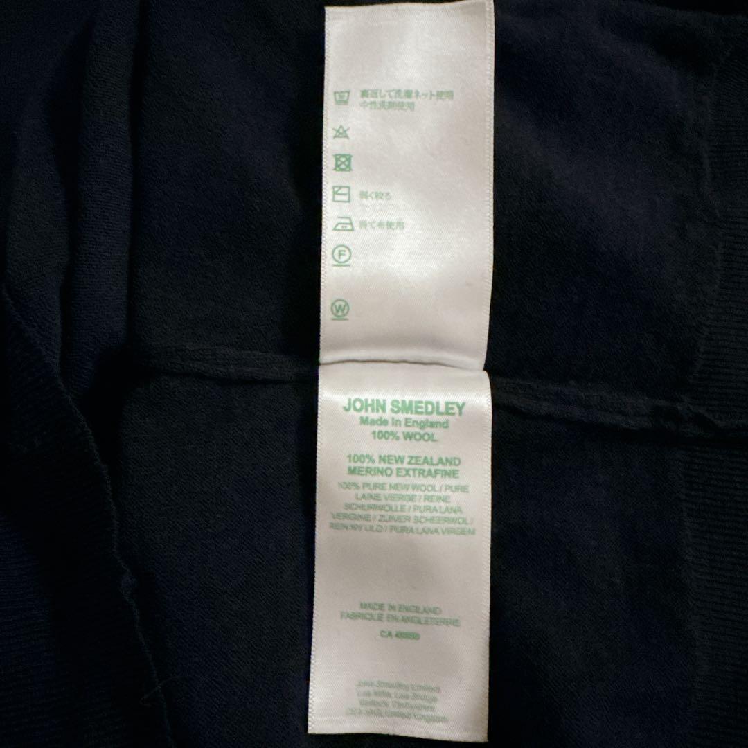 【逸品】ジョンスメドレー ハイゲージエクストラファインウールニット 黒/英国M