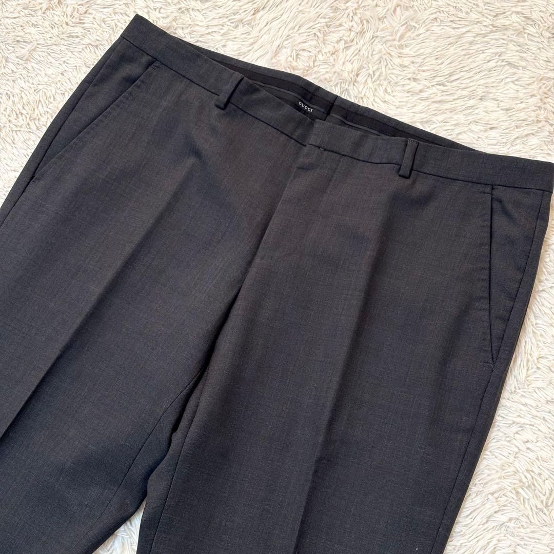 GUCCI グッチ スラックス グレー ウール 大きいサイズ スイス 希少