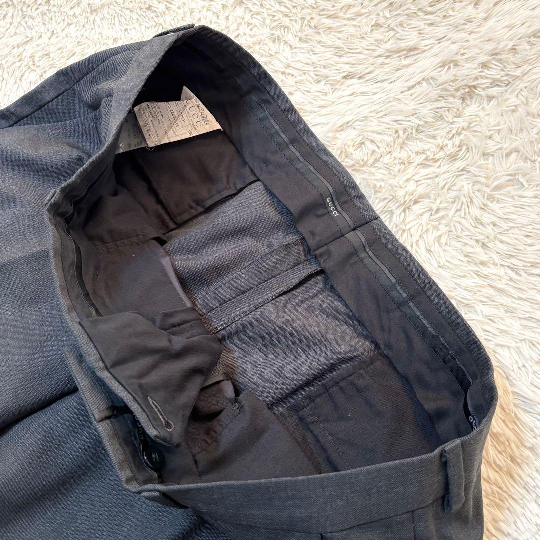 GUCCI グッチ スラックス グレー ウール 大きいサイズ スイス 希少