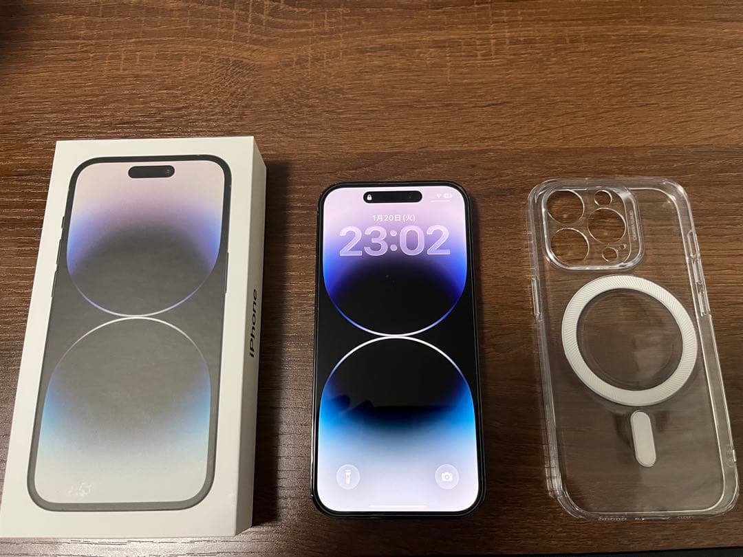 【早い者勝ち】iPhone 14 Pro スペースブラック 本体 背面割れ