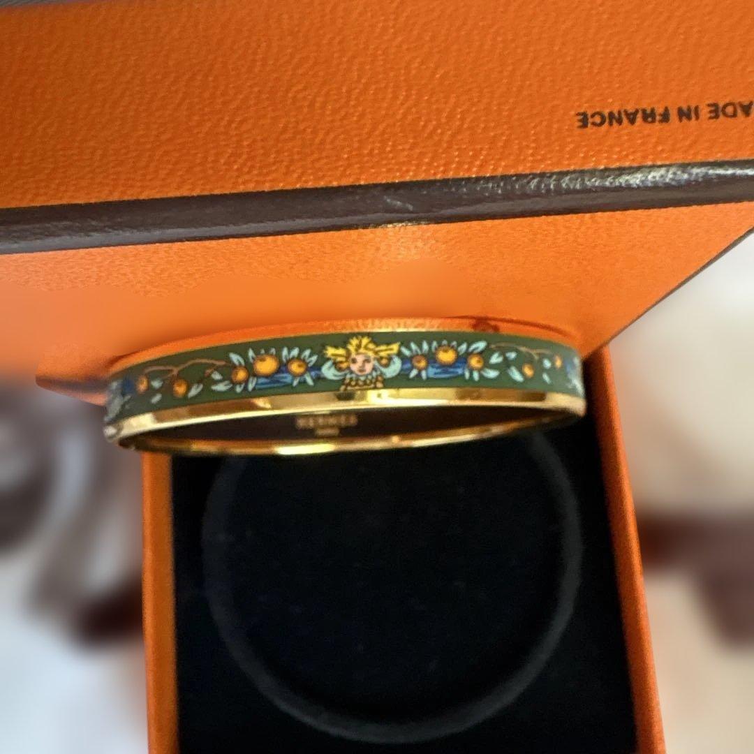 エルメス　エマイユ　バングル　七宝焼