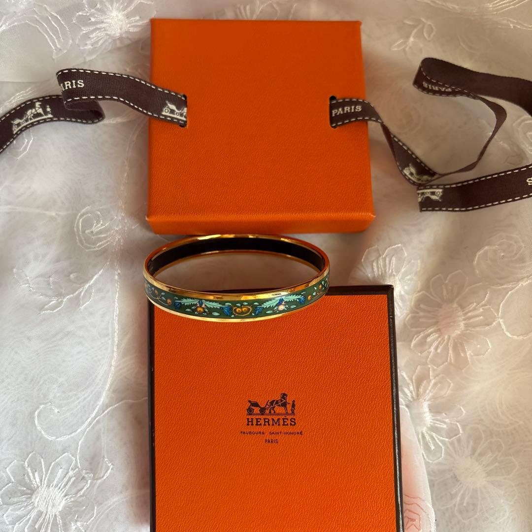 エルメス　エマイユ　バングル　七宝焼