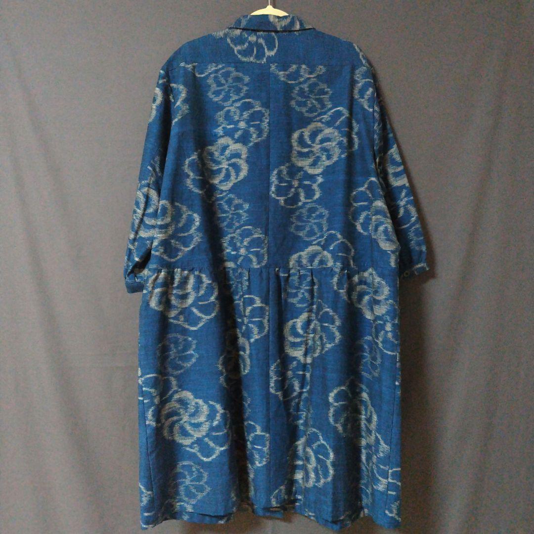 新品未使用 久留米絣 七分袖ブラウス チュニック