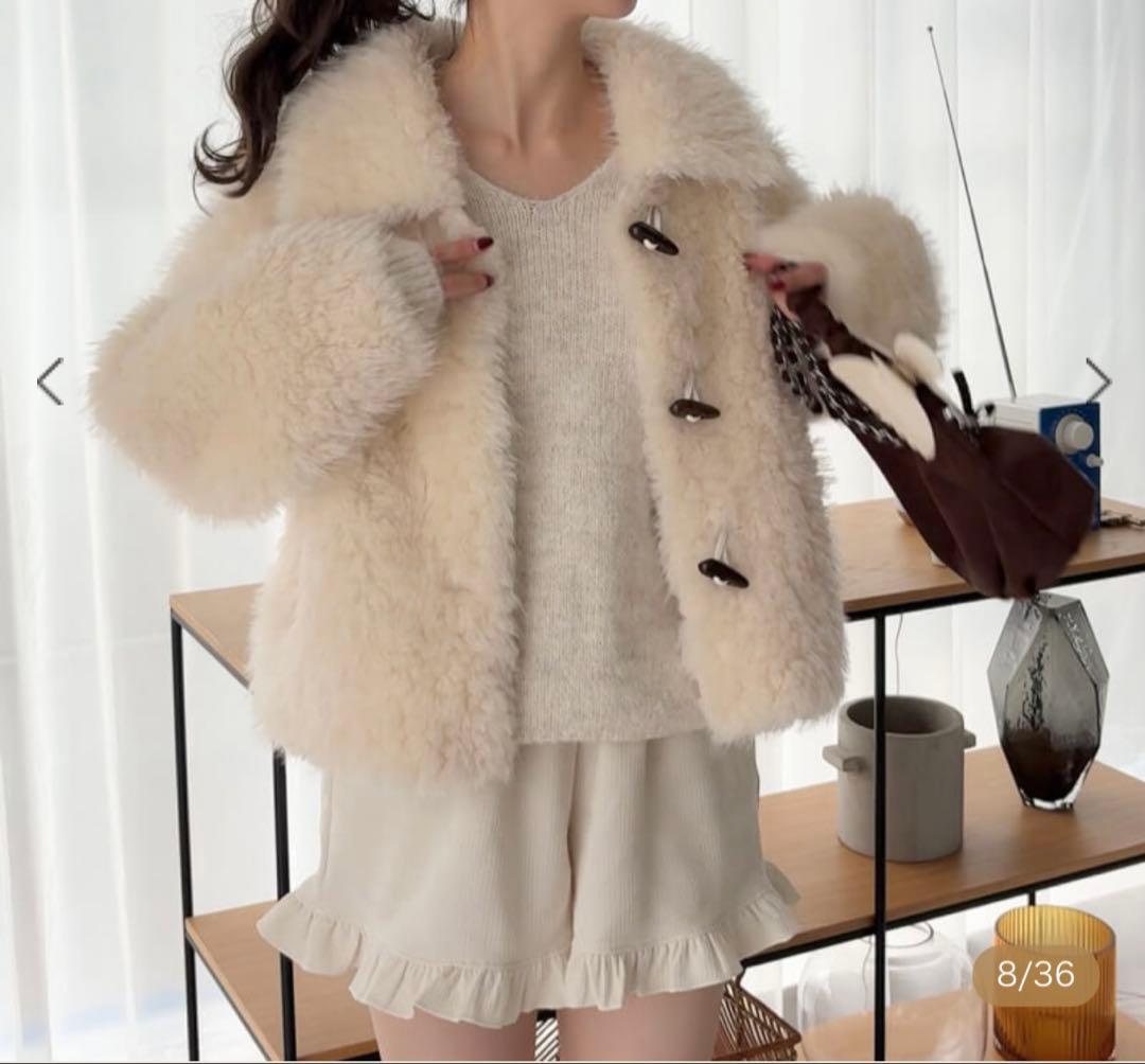 スウィートファジーコート　ファーコート　flower