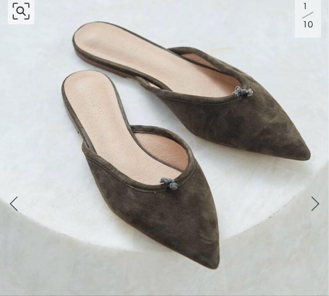 Plage TONY BIANCO別注SUEDE KNOT FLATミュール35