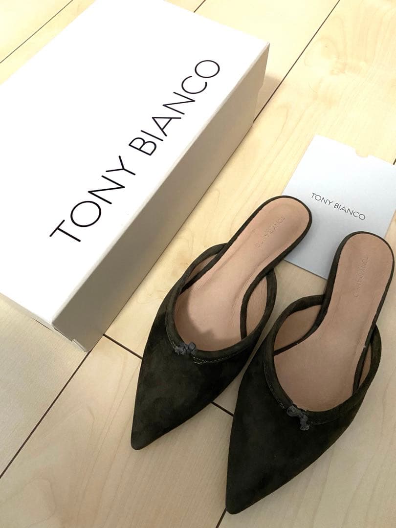 Plage TONY BIANCO別注SUEDE KNOT FLATミュール35