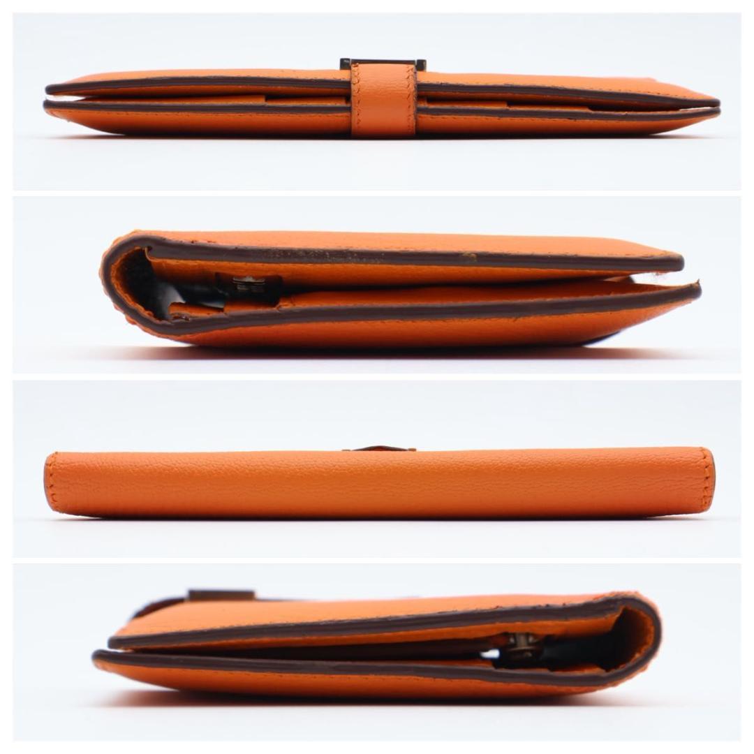【極美品】HERMES ベアンクラシック シェーブル オレンジ 長財布