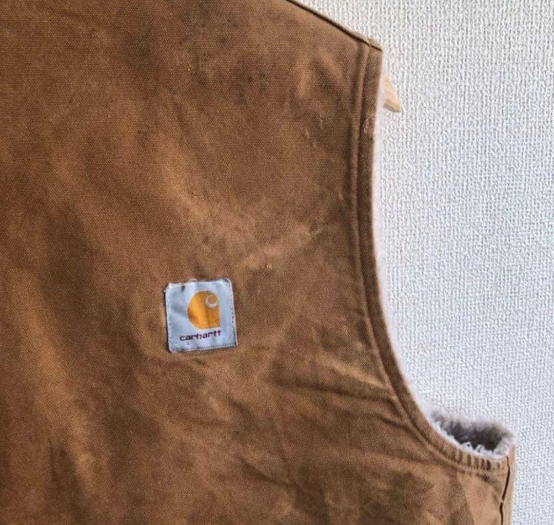 カーハート ボアベスト ブラウン コットン