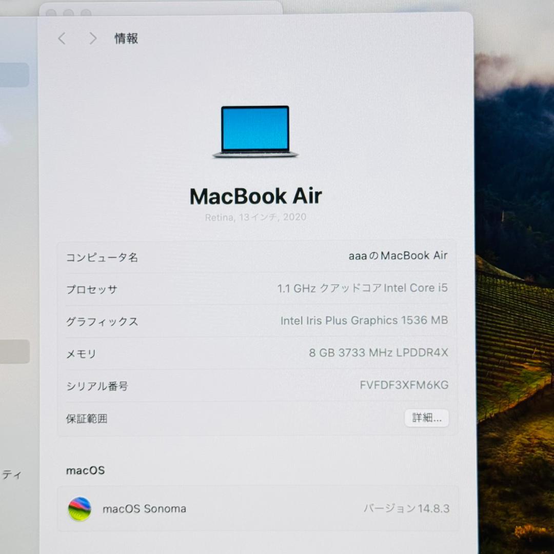 MacBook本体 P347 Apple MacBook Air i5 8GB 512GB