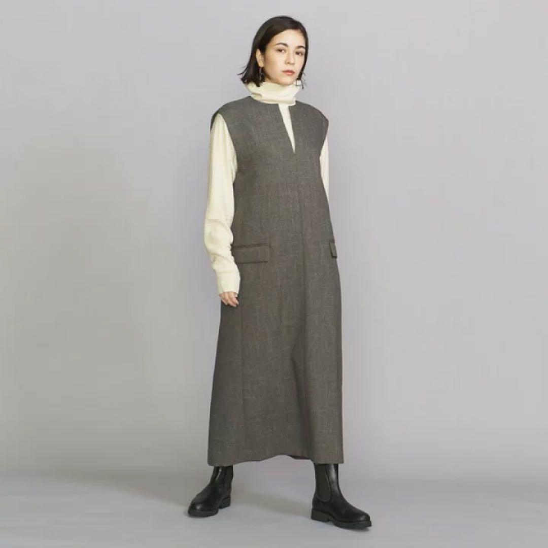 ツイードライク　キーネックジャンパースカート　ビューティ＆ユース