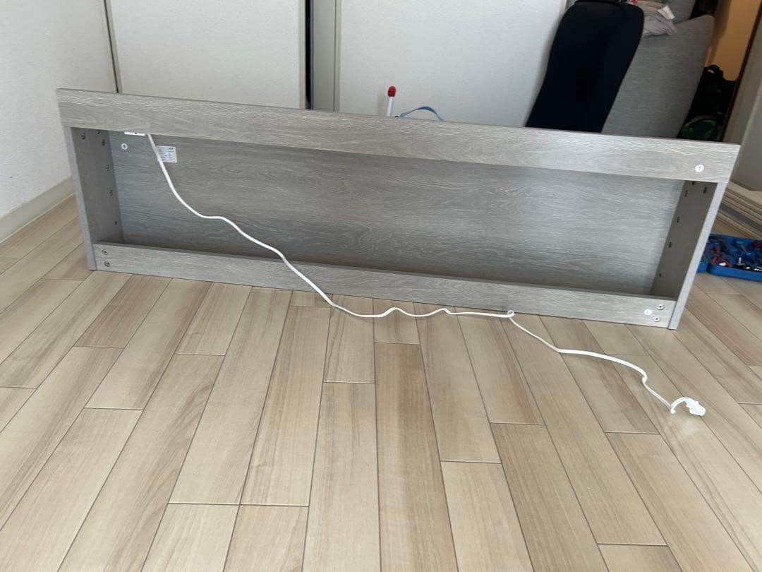 グレー ダブルローベッドフレーム USBポート付き