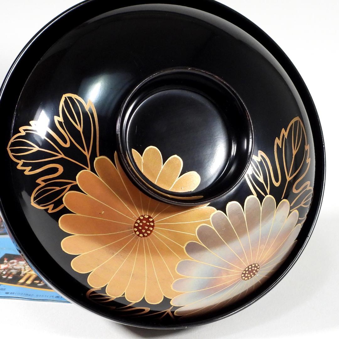 漆器　蒔絵金彩菊花紋 天然木製　蓋付椀　お煮物椀　吸物椀　5客 2セット
