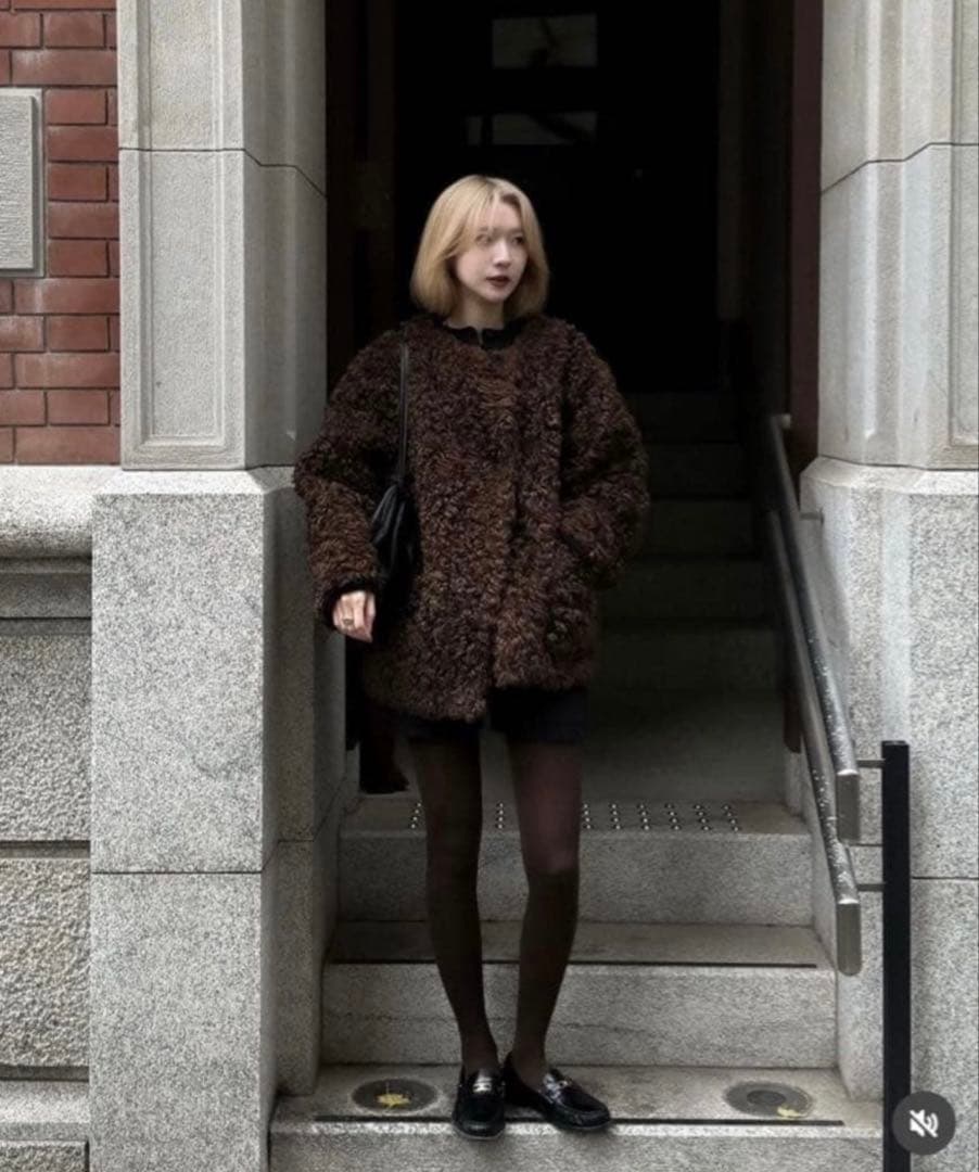 ジャケット・アウター Eaphi ASYMMETRY BOA COAT
