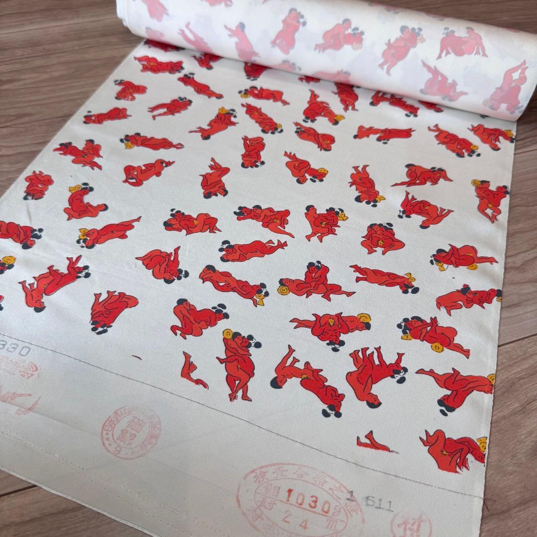 未使用　超美品　正絹　長襦袢　反物　1228 着物　個性的　春画　艶絵　エロ