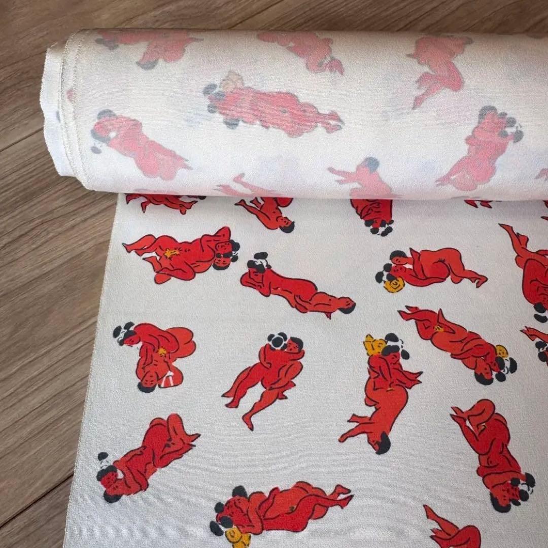 未使用　超美品　正絹　長襦袢　反物　1228 着物　個性的　春画　艶絵　エロ