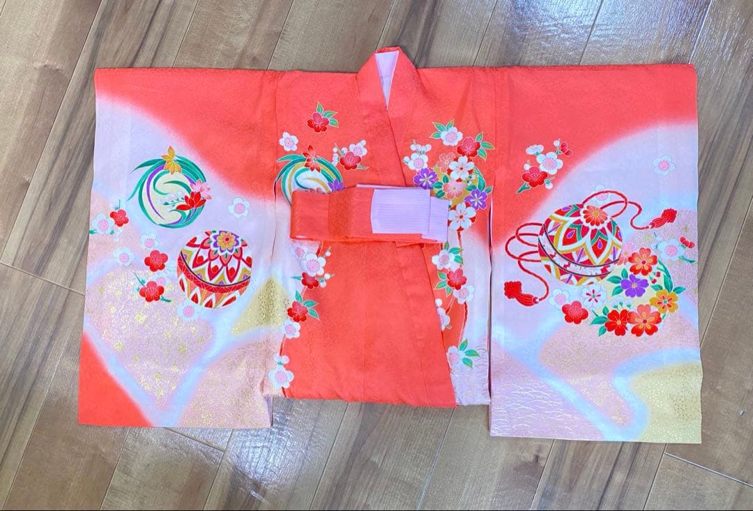 【美品】お宮参り 産着 女の子 化粧箱付き