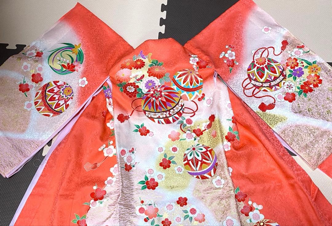 【美品】お宮参り 産着 女の子 化粧箱付き