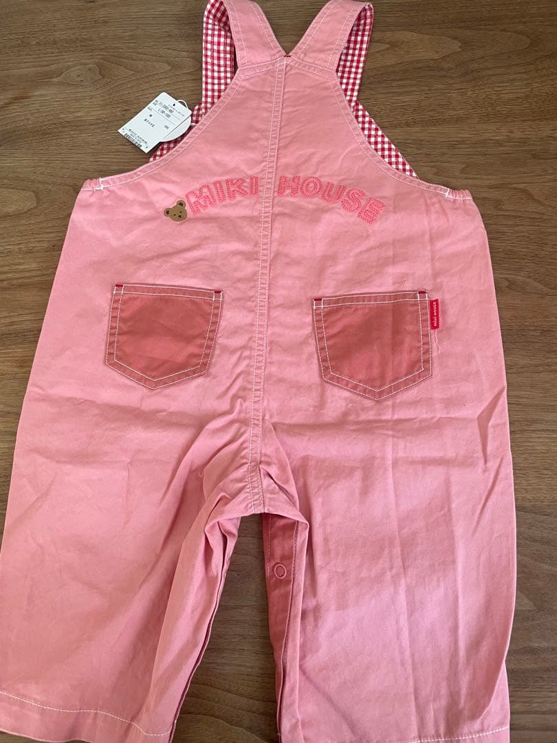 ミキハウス オーバーオール ピンク 90 100 新品 タグ付き　日本製