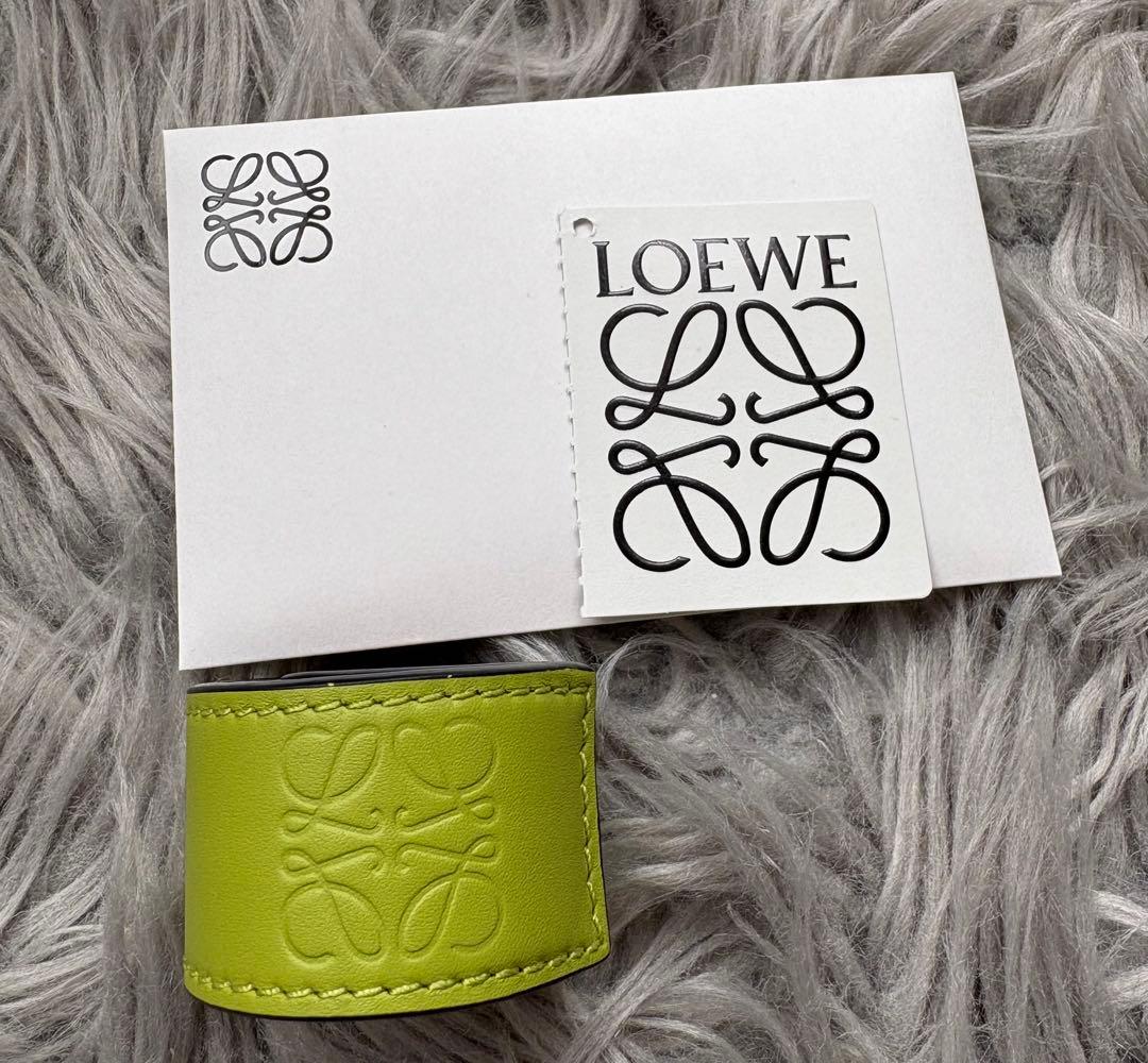 LOEWE ロエベ レザー スラップブレスレット グリーン 正規未使用品