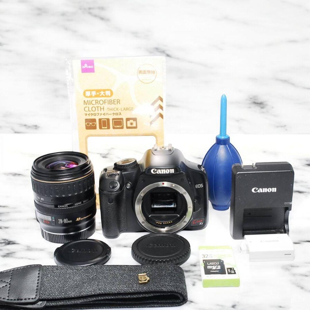 初心者向けセット♥キャノン Kiss X2 一眼レフカメラ 動作良好 すぐ使える