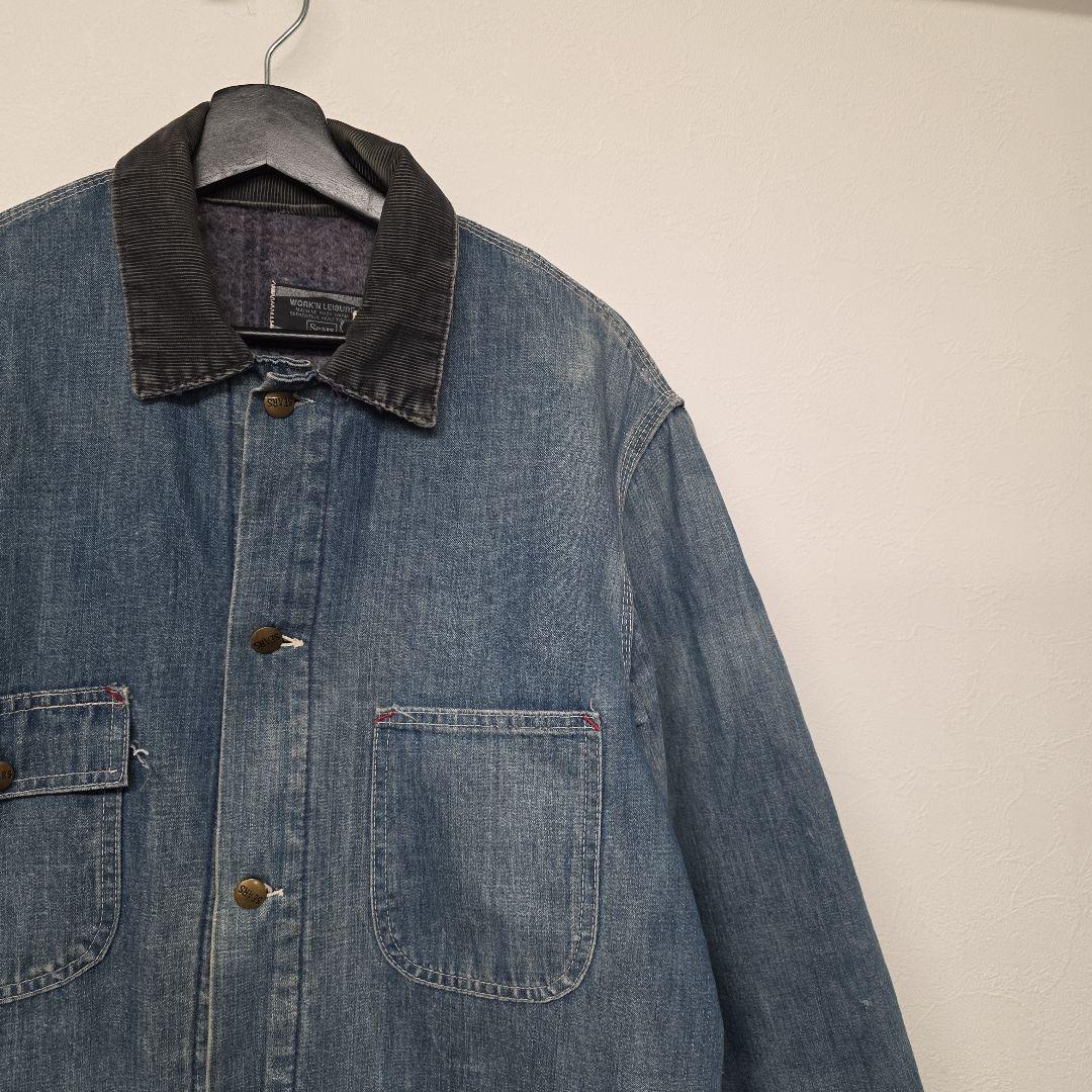 60s SEARS シアーズ　デニムカバーオール　ブランケットライナー　サイズL