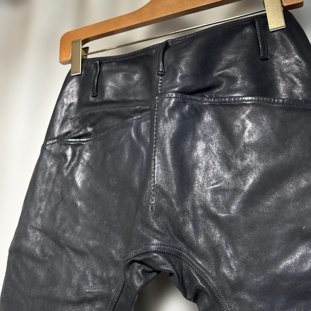 incarnationホースレザーサルエルパンツ　オーバーロックステッチ