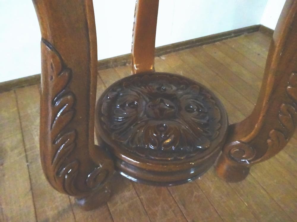 myne　イタリア　猫脚　大理石/オニキス　丸型　花台　サイドテーブル