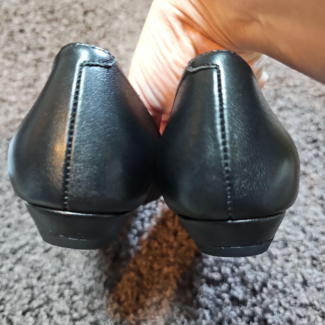 HIMIKO 卑弥呼 フラットシューズ 本革 ヒール低め2㎝ 23.0 ブラック