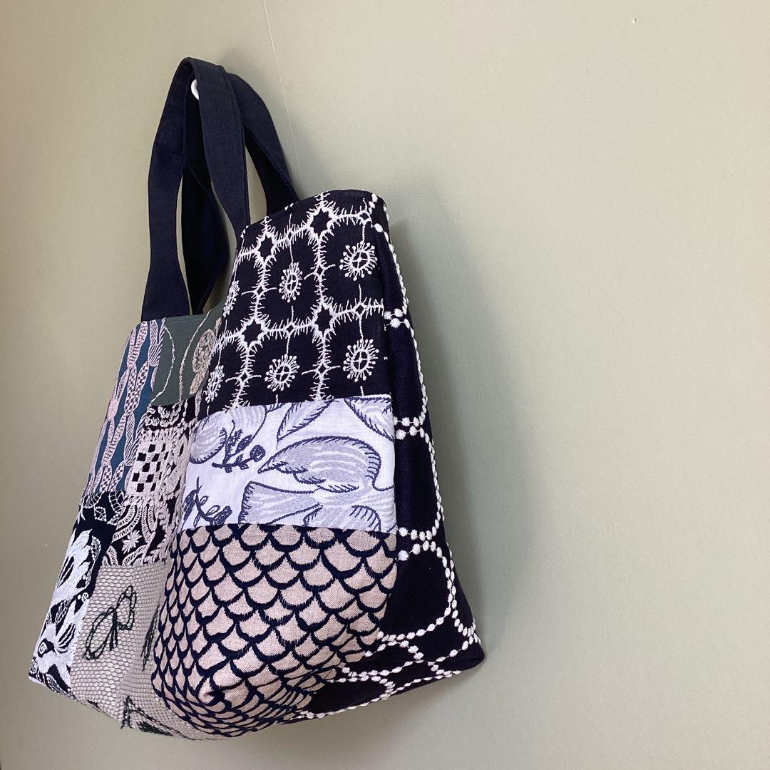 ミナペルホネンタンバリン&パッチワークトートバッグハンドメイド