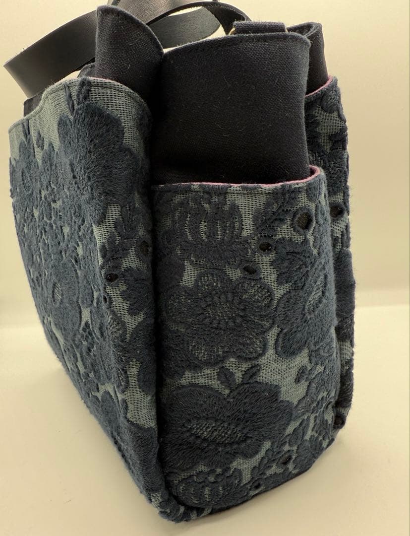 ミナペルホネン smileflower ハンドメイドバッグ スクエアトートバッグ