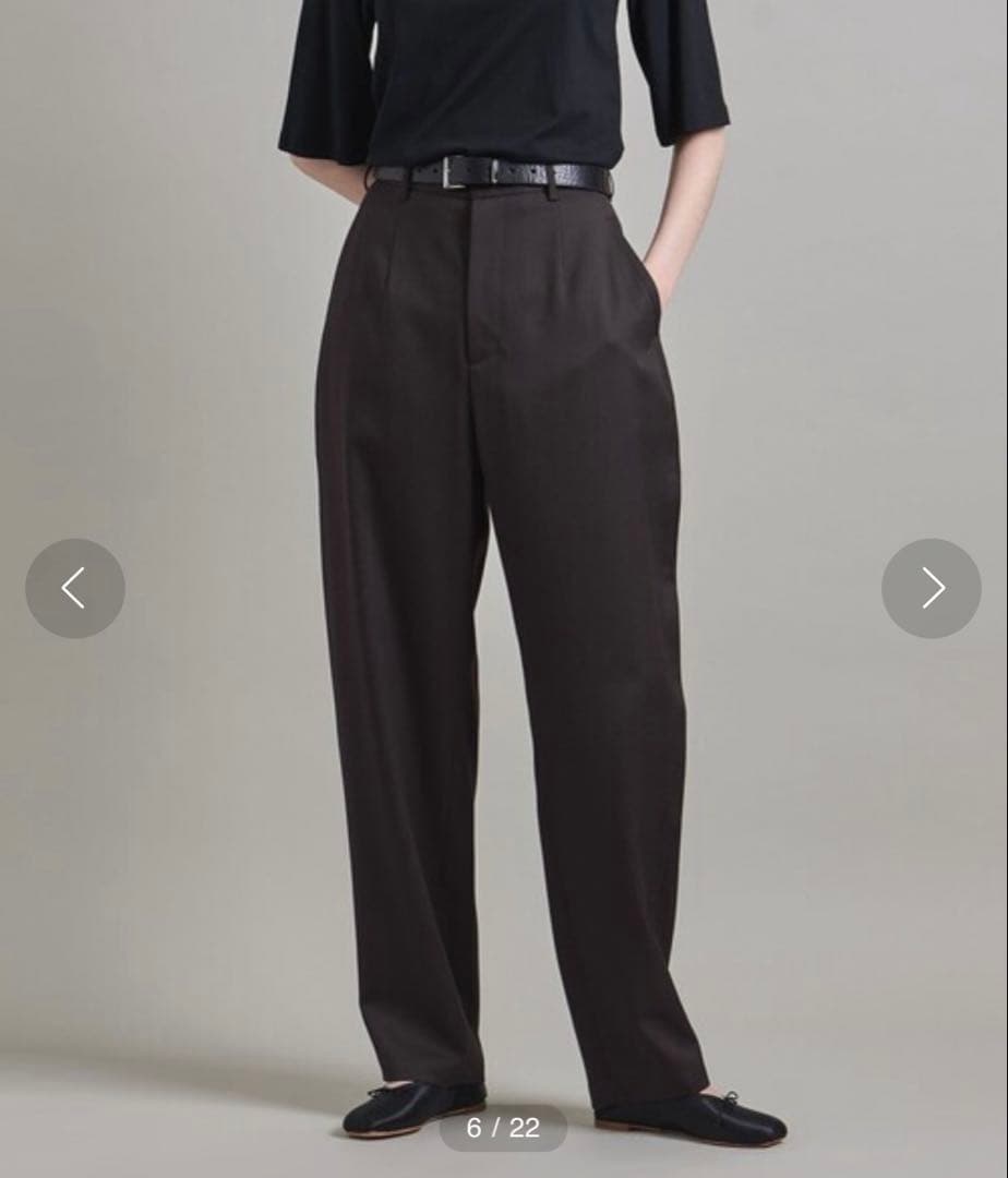 お値下げ不可【LOEFF】ロエフ ウール ギャバ ボンタン パンツ ブラウン