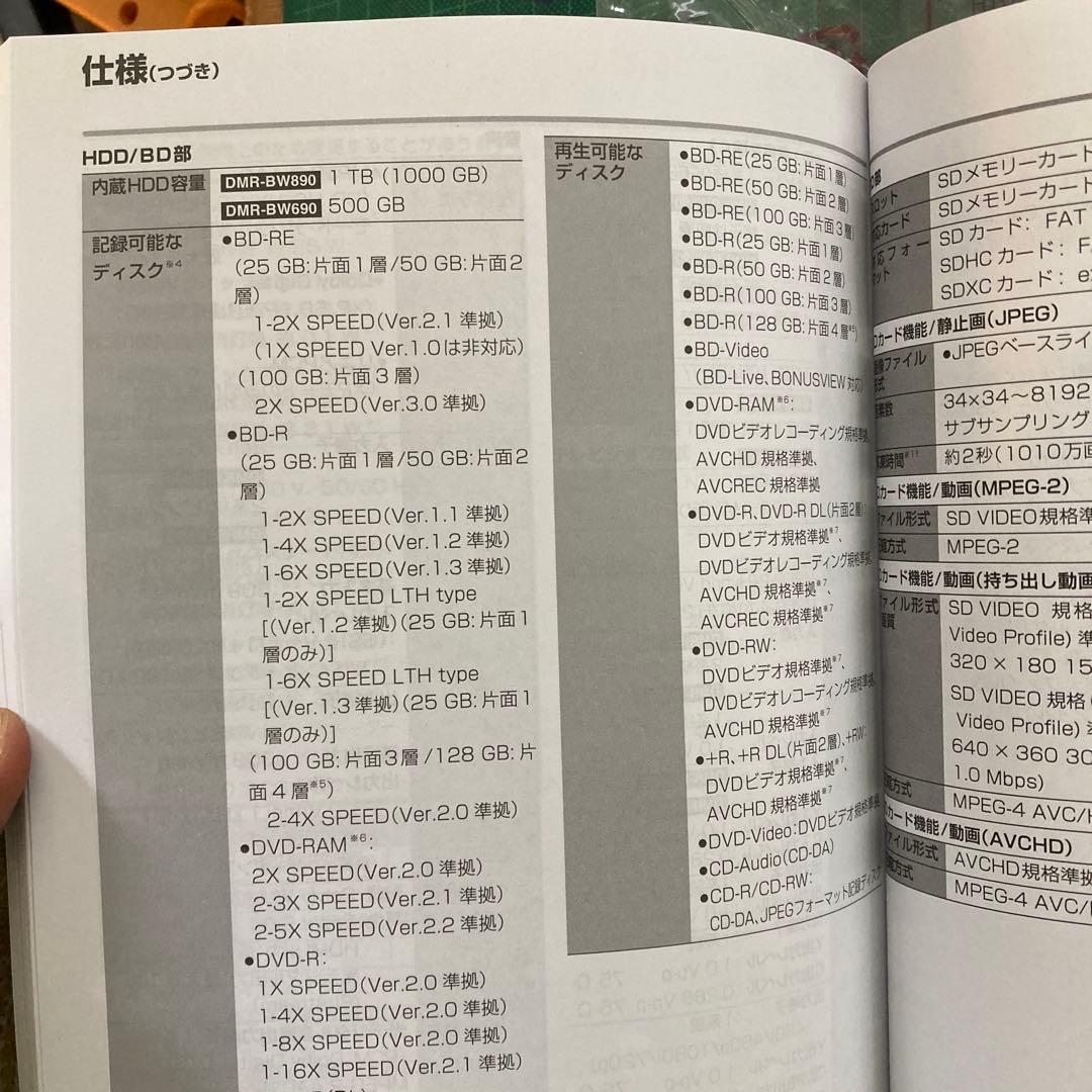 Panasonic DMR-BW690 ブルーレイ 500GB ケーブル付き