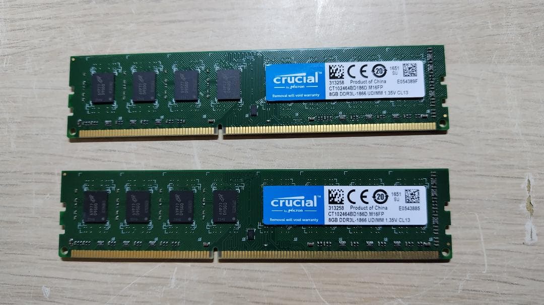 【DDR3メモリ】crucial CT2K8G4DFS8213　8GB　2セット