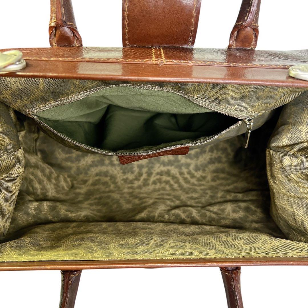 FORTUNY ブラウンレザー ビンテージ ボストンバッグ 鍵付き