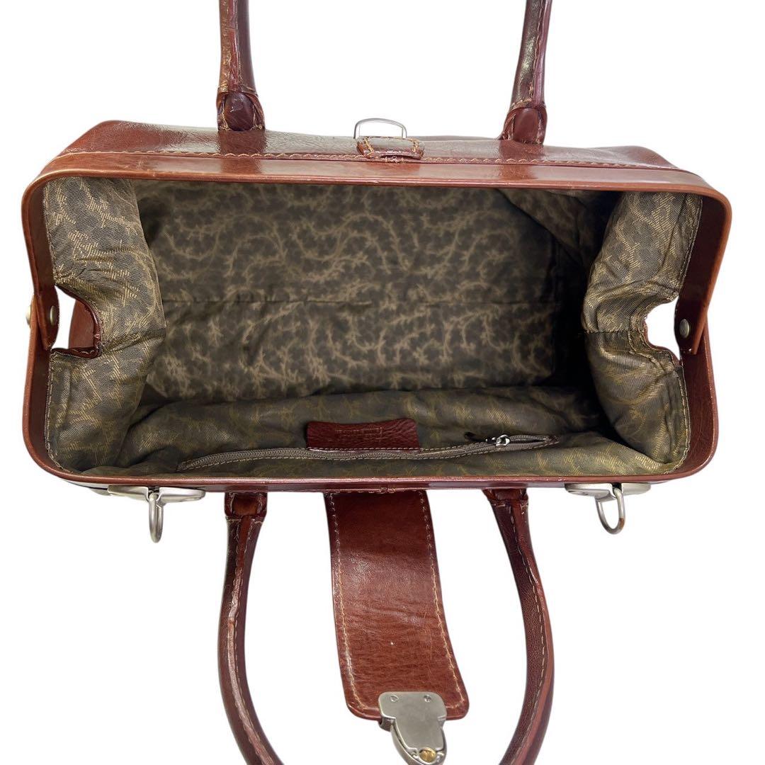 FORTUNY ブラウンレザー ビンテージ ボストンバッグ 鍵付き