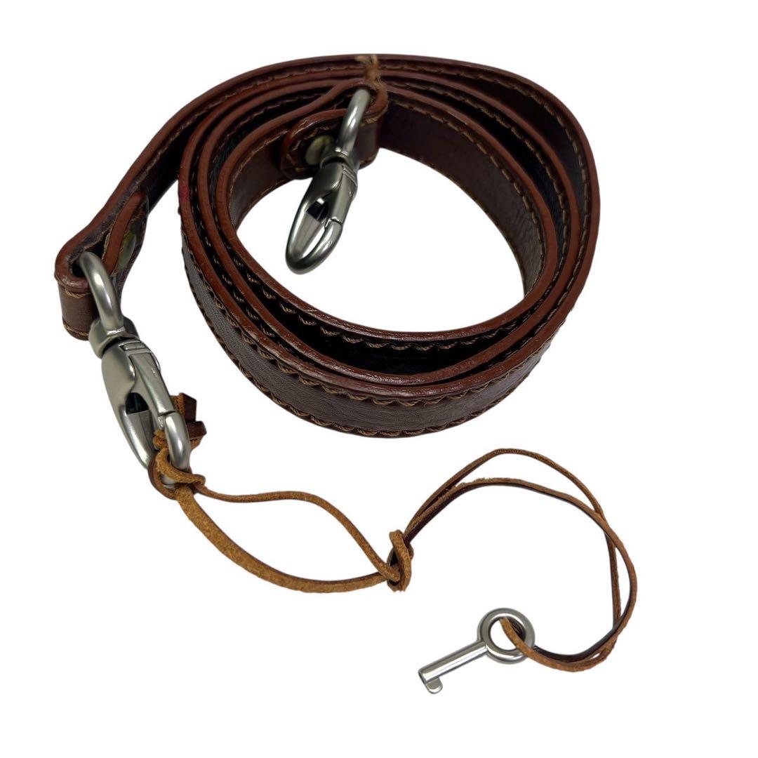 FORTUNY ブラウンレザー ビンテージ ボストンバッグ 鍵付き