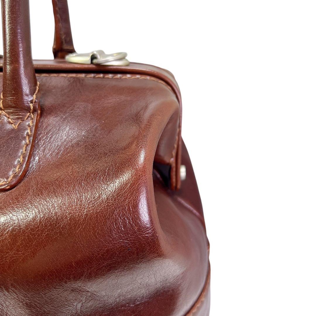 FORTUNY ブラウンレザー ビンテージ ボストンバッグ 鍵付き