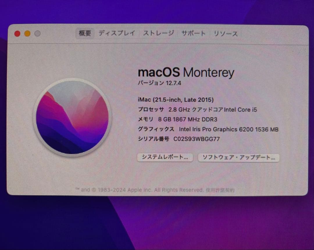 リ*ン様 Apple iMac 21.5インチ キーボード・マウス付き　Late