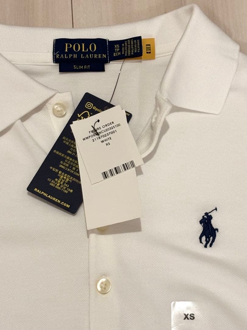 新品タグ付✨ラルフローレン スリムフィット ポロシャツ 白 XS